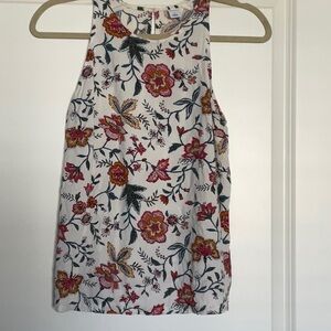 Vibrant Floral Print Sleeveless Blouse